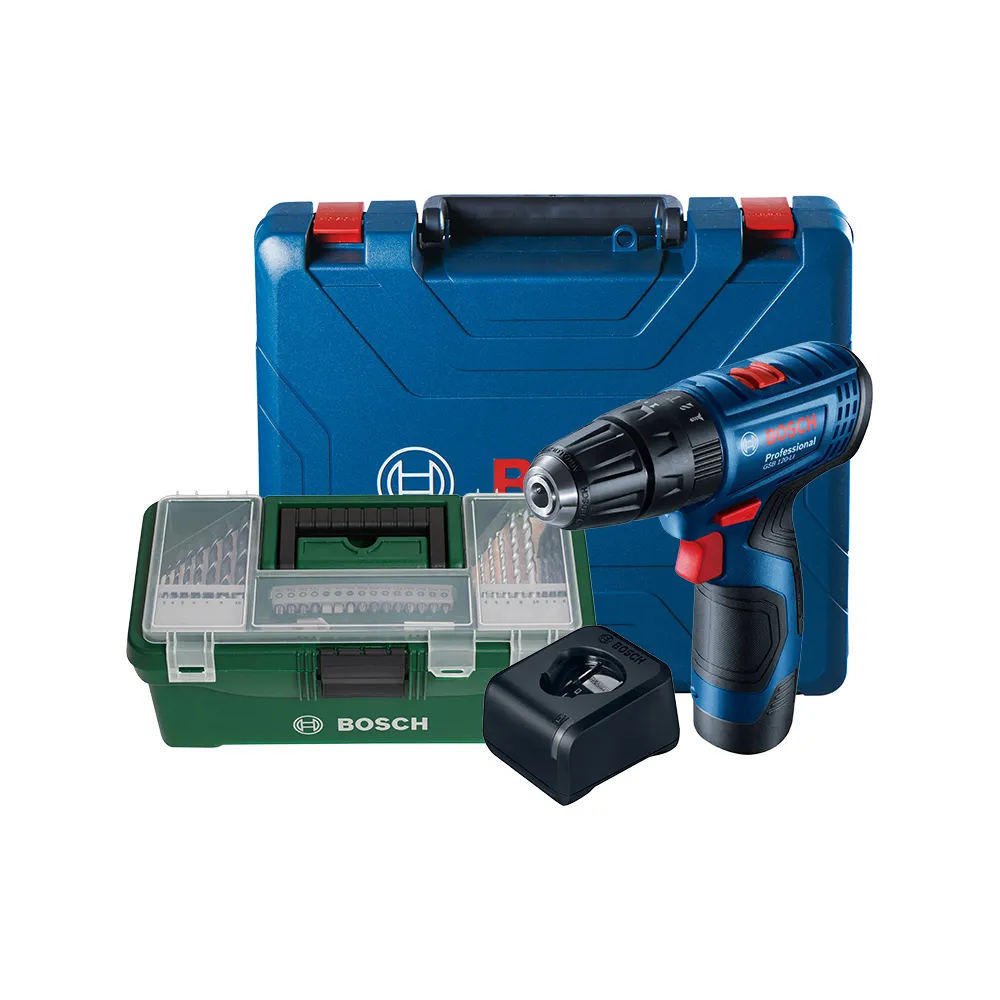 【BOSCH 博世】12V鋰電震動電鑽綜合配件工具箱套裝(GSB 12V-73 Starter Kit)