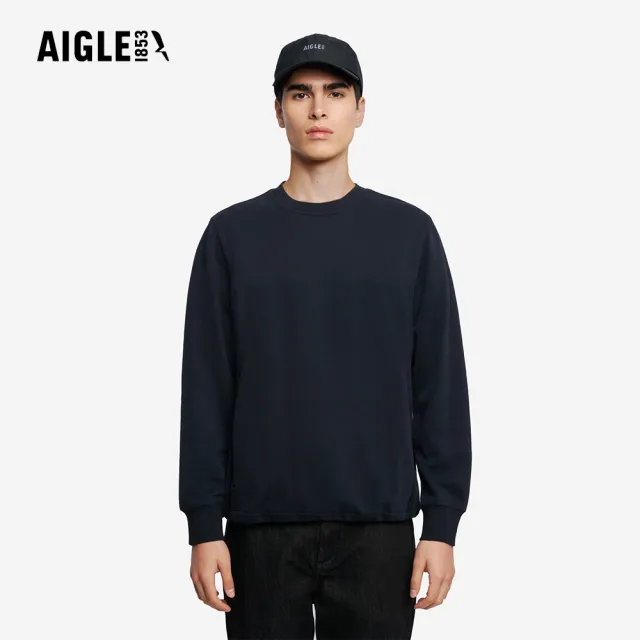 【AIGLE】男 休閒長袖T恤|AG-5A137A100 黑色 (男裝 長袖 長袖上衣 長袖T恤)