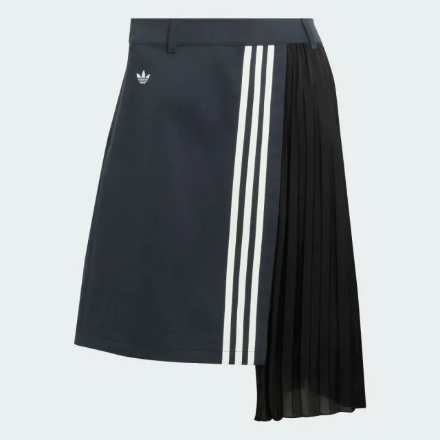 【adidas 愛迪達】短裙 女 運動裙 三葉草 亞規 PLEAT SKIRT 黑 LF2339