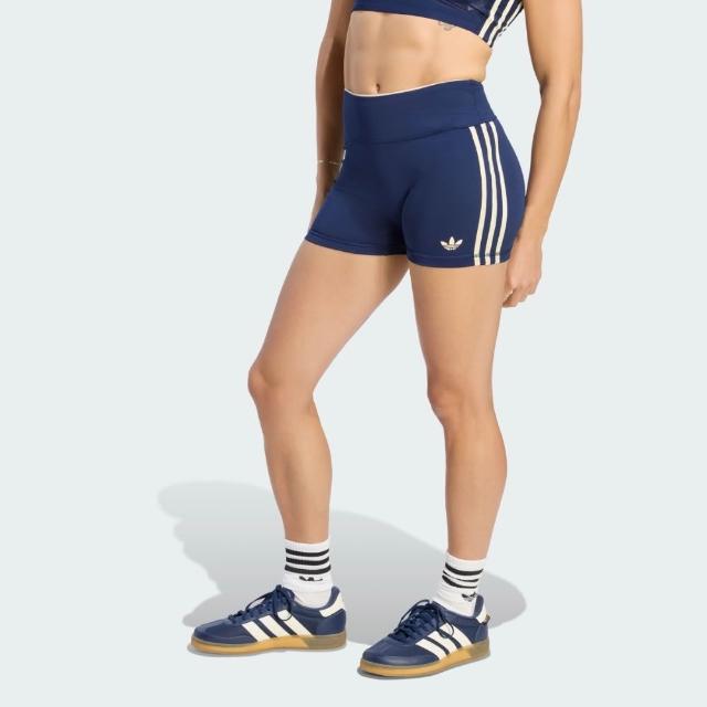 【adidas 愛迪達】緊身短褲 女 運動褲 瑜珈 OG SP SHO LEG 藍 KT6964