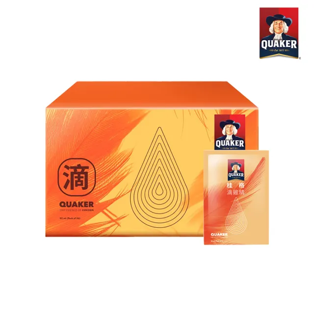 【QUAKER 桂格】滴雞精環保包52ml×36包×1盒(90天營養巔峰健壯雞/100%不摻水不混豬/滋補全家人)