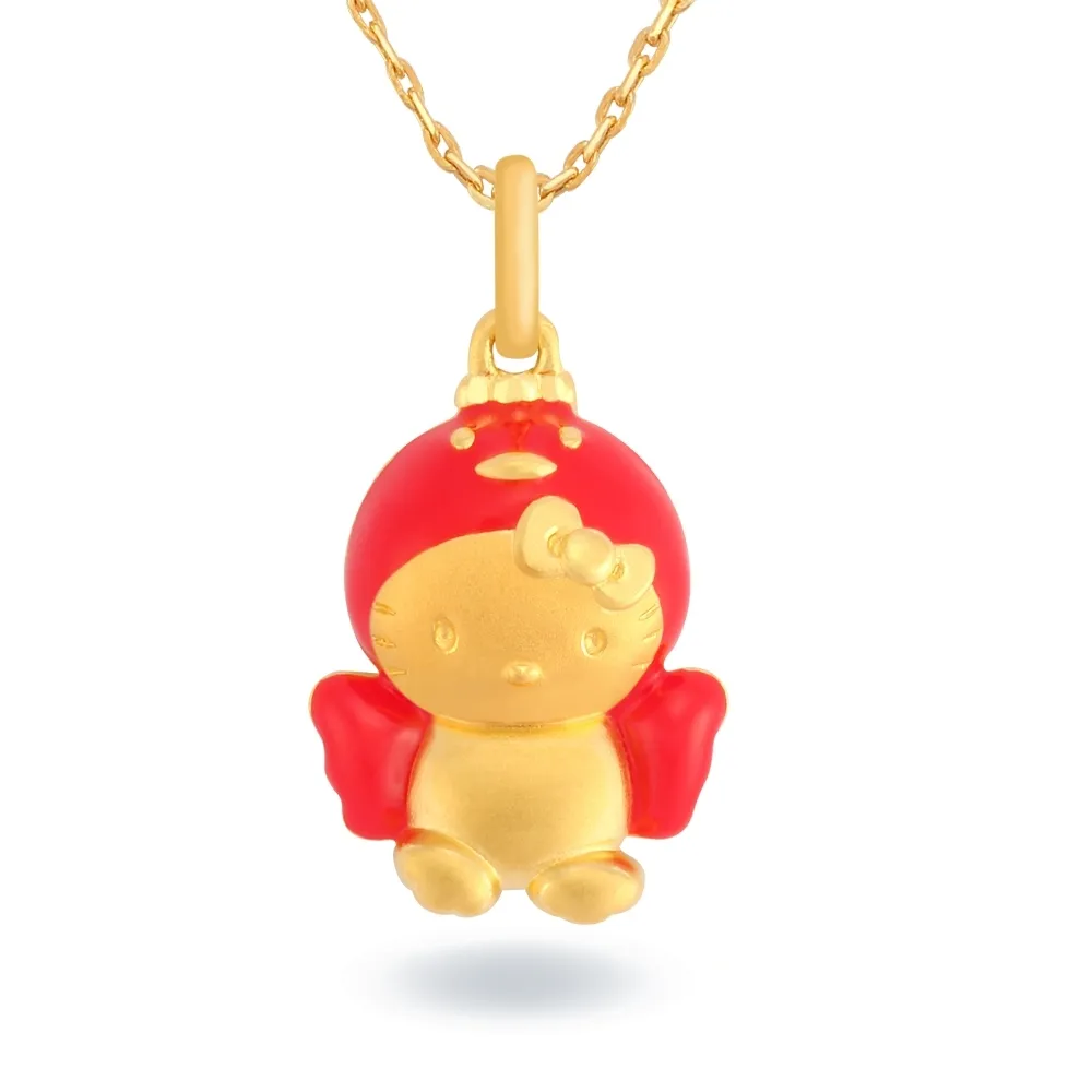 【Just Gold 鎮金店】Hello Kitty 十二生肖-百變Cutie-雞 黃金吊墜(不含鍊)