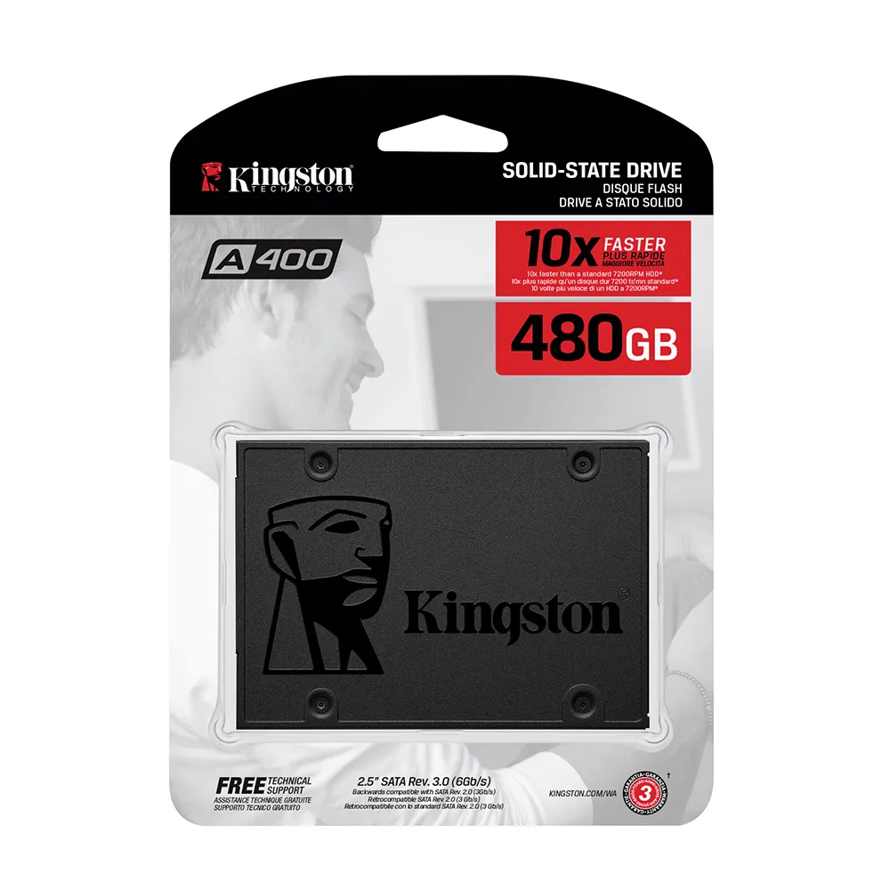 【Kingston 金士頓】A400 SATA 480GB 550/450MB 3年保固(SA400S37/480G)