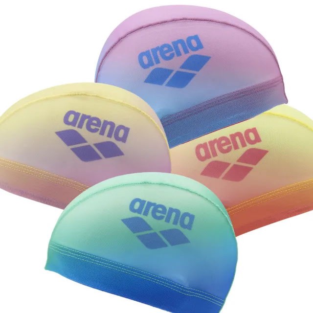 【arena】夢幻霧光彩虹粉彩漸層高透氣網布泳帽 (AS6FSC50U) 限量 秋冬新款
