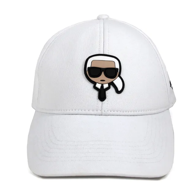 【KARL LAGERFELD 卡爾】卡爾棒球帽(白色)