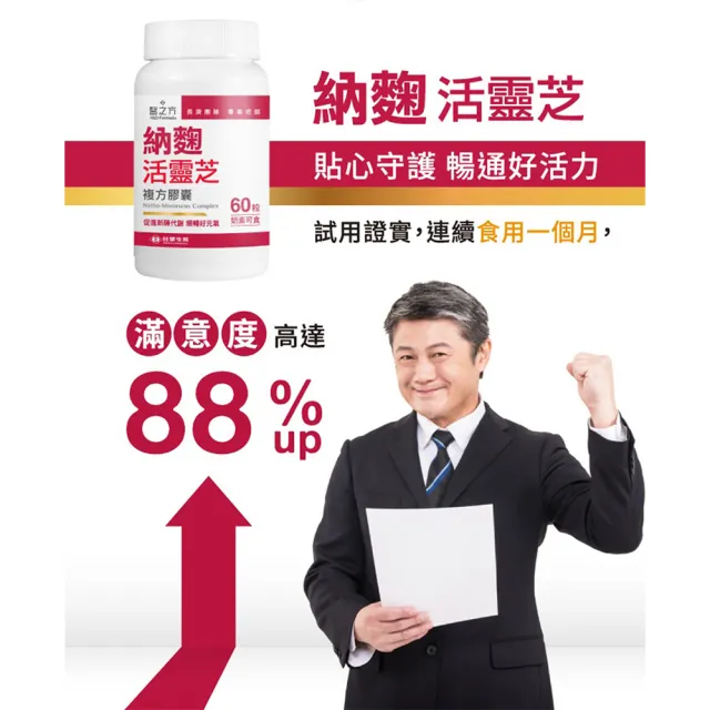 【台塑生醫醫之方】納麴活靈芝複方膠囊x3瓶(共180粒-李李仁代言)
