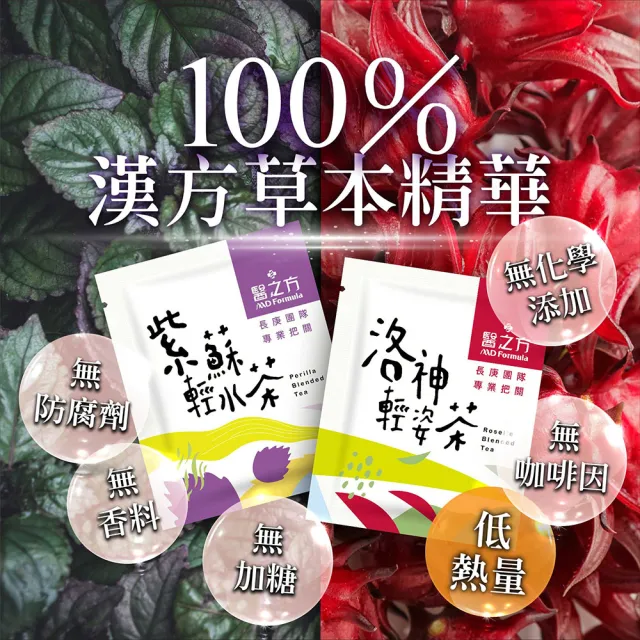 【台塑生醫醫之方】洛神輕姿茶/紫蘇輕水茶x5盒-任選(共70包-李李仁代言)