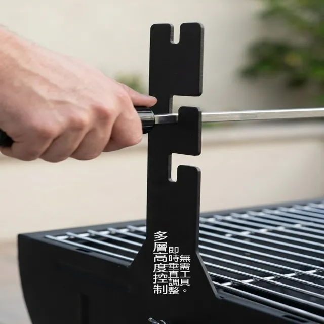 【MOOG 沐格】電動旋轉燒烤架92cm 不鏽鋼自動烤叉 烤雞烤肉架 便攜式燒烤爐
