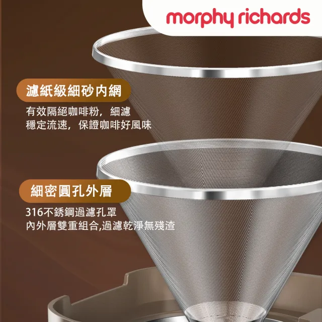 【morphy richards】英國摩飛《雙萃煮》全自動美式咖啡機(冷熱雙咖啡風味/3分鐘現磨現萃)
