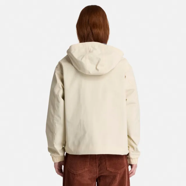 【Timberland】女款象牙色寬版防水外套(0YHCDEFL)