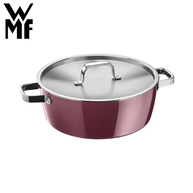 【WMF】德國製 Fusiontec Aromatic 淺燉鍋 28cm 5.9L(玫瑰金色/陶晶鍋) IH爐/電磁爐/瓦斯爐適用