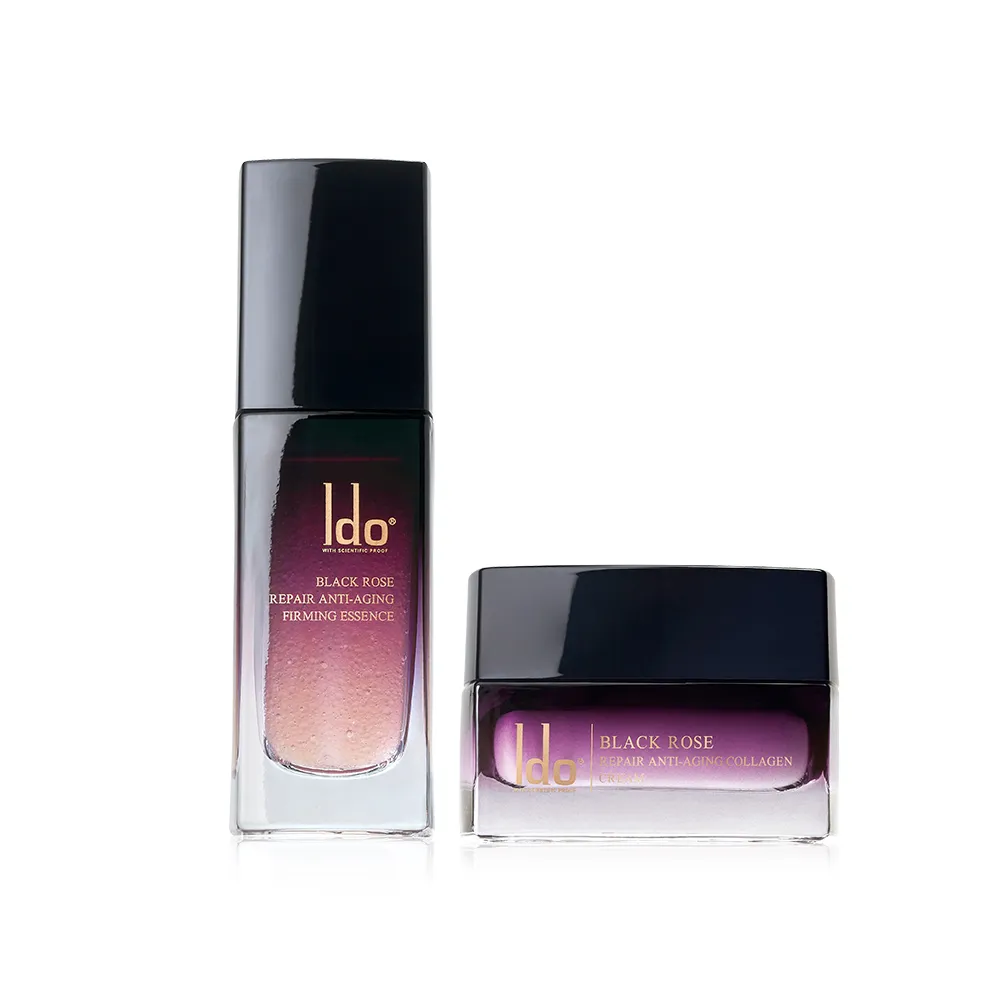 【Ido 船井醫朵】黑玫瑰抗老乳霜50ml+黑玫瑰緊膚金萃30ml(厚敷撫紋/保濕修復/全效抗老組)