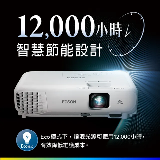 【EPSON】XGA高亮彩商用3LCD投影機3800流明(EB-X52)