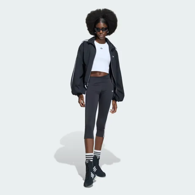 【adidas 愛迪達】Capri Pants 女 長褲 運動長褲 七分緊身褲 復古 黑(KX0638)