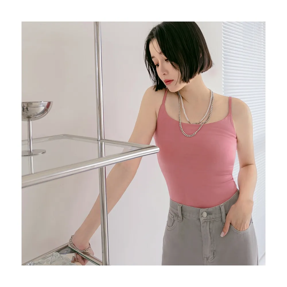 【OB 嚴選】高含棉多色親膚純色細肩背心 《GA354》