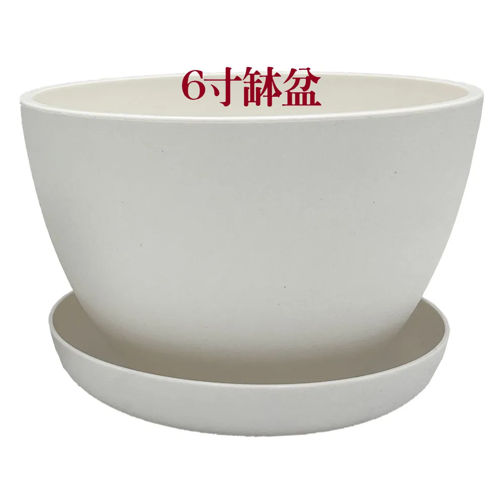【小美紀】6寸缽盆附底盤(花盆 花架 圓盆 多肉盆 盆栽 水盤 肥料 多肉)