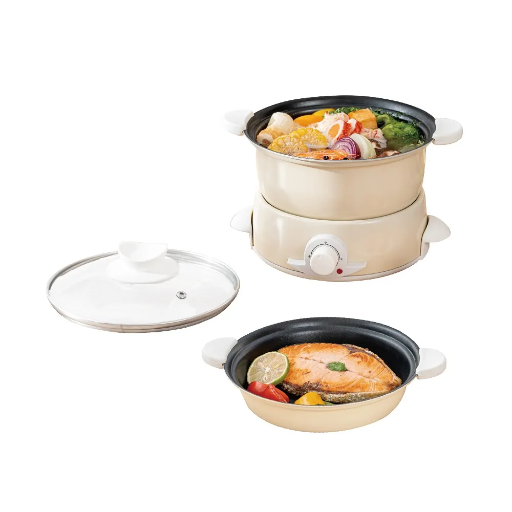 【KINYO】1.5L多功能電火鍋-火烤兩用(不沾塗層 BP-075)