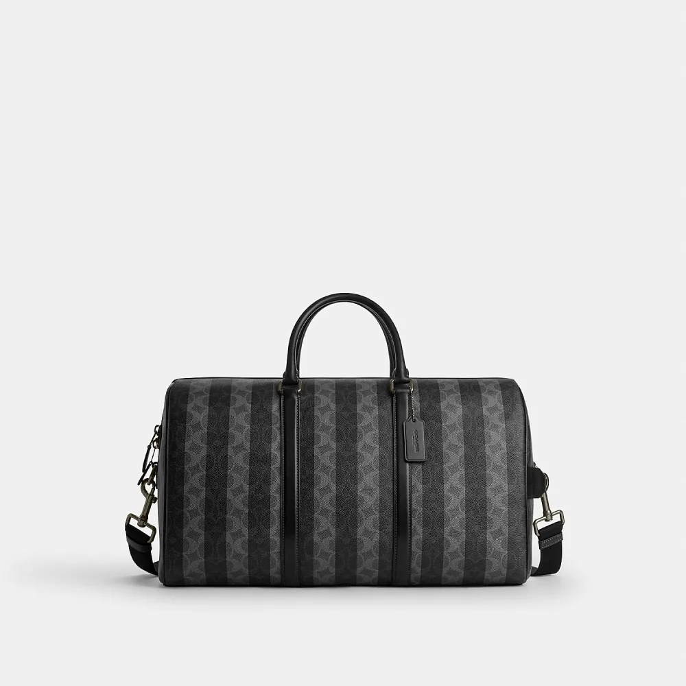 【COACH】蔻馳官方直營 VENTURER 經典標誌條紋圖案行李袋 旅行袋 斜背包(CDX94)