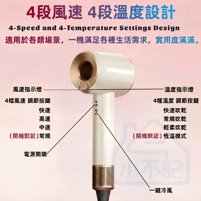 【小不記】智能恆溫+高速風力+低音降噪(吹風機 大風量吹風機 沙龍吹風機 暴力吹風機 高速吹風機 吹風機架)