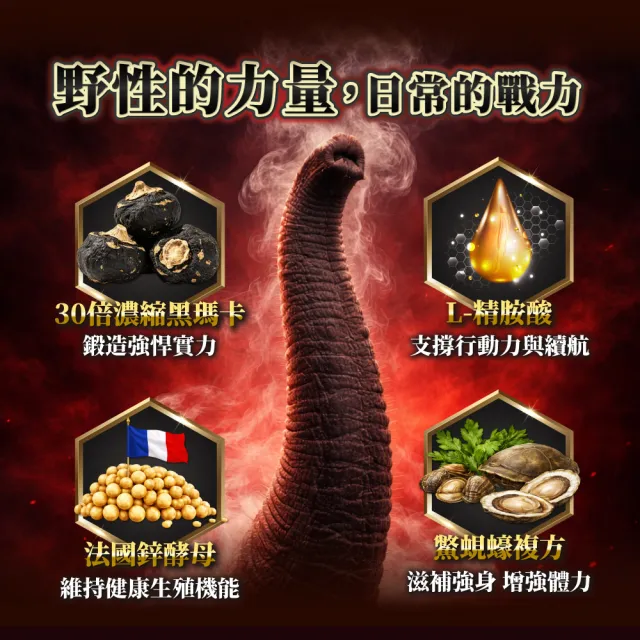 【PowerHero 勁漢英雄】L-精胺酸祕魯黑瑪卡膠囊x1盒(90顆/盒、100%黑瑪卡、鱉精、蜆精)