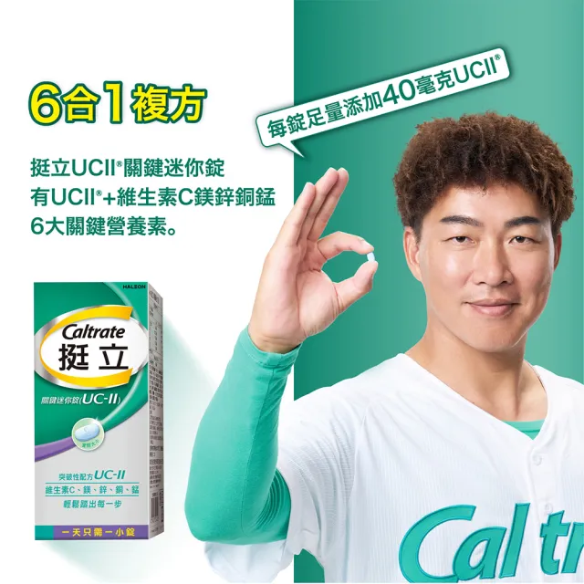 【挺立】關鍵迷你錠UCII 4+1盒組(30錠/盒-郭泓志代言 一天一錠 提升五大關鍵行動力 維生素C 鎂鋅銅錳)