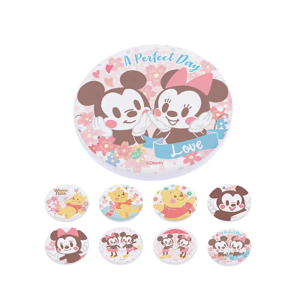 【SONA森那家居】Disney 迪士尼2019圓形櫻花珪藻土杯墊2入組(10x10x0.9 維尼/米奇米妮快乾吸水)