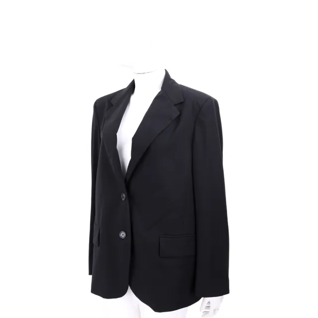 【MaxMara】WEEKEND EBANO 西裝外套  黑色雙領微墊肩滑順薄感外套(義大利精品時裝品牌)