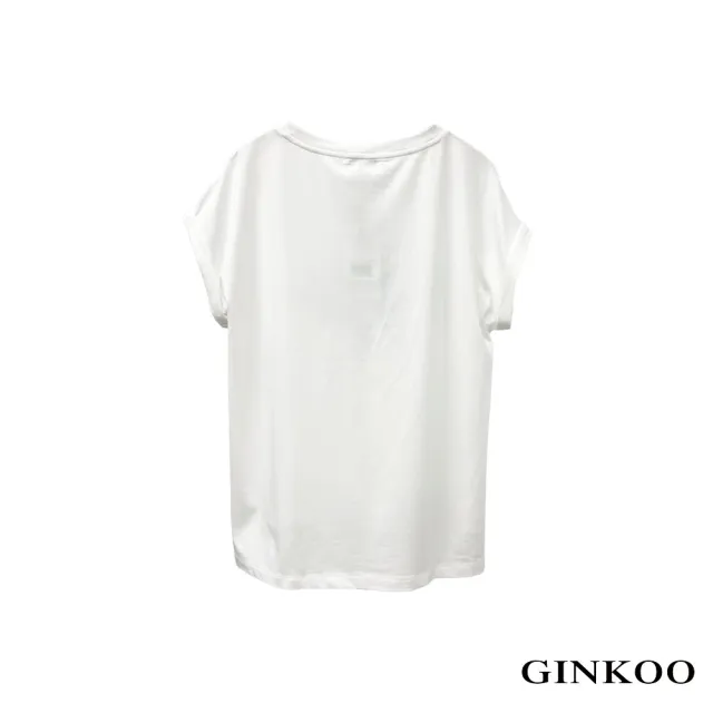 【GINKOO 俊克】前短後長花圖樣上衣