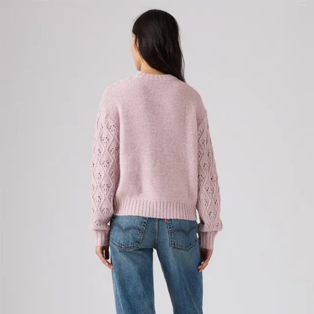 【LEVIS】Zoe 鏤空圓領針織毛衣 / 羊毛混紡 女生上衣 熱賣單品 007V8-0001