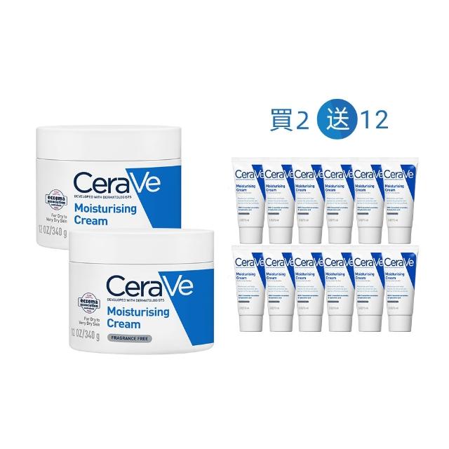 【CeraVe 適樂膚】一日限定★長效潤澤修護霜340g 買2送12(臉部身體乳霜)