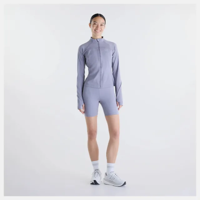【NEW BALANCE】NB 緊身短褲 女 運動褲 瑜珈 美規 紫 WS51114OFG