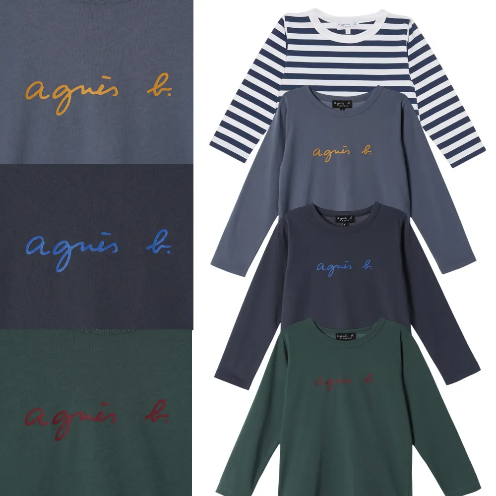 【agnes b.】童裝 棉質長袖 logo上衣 多款任選