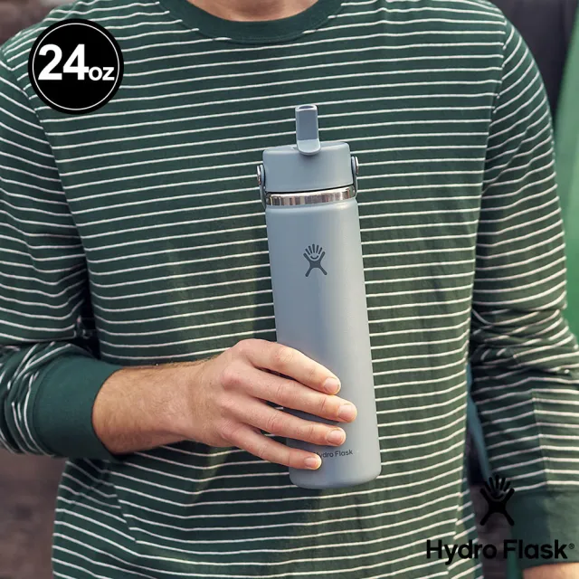 【Hydro Flask】24oz/709ml 寬口 吸管 真空 保溫瓶(高保冰 保溫 無毒 美國品牌 食安 防滑塗層 大口徑)