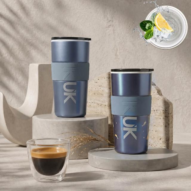 【IKUK 艾可】真陶瓷保溫杯-陶瓷咖啡保溫隨行杯600ml-三層不鏽鋼(咖啡杯/直飲杯/陶瓷保溫瓶)
