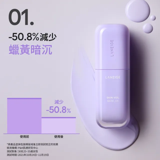 【LANEIGE 蘭芝】官方直營 柔霧調色隔離乳_EX 30ml(蘭芝 SPF28 PA++妝前乳 隔離乳)