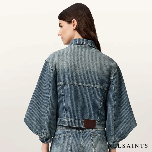 【ALLSAINTS】LUCA 丹寧蓬袖落肩短版外套 W071OF(常規版型)
