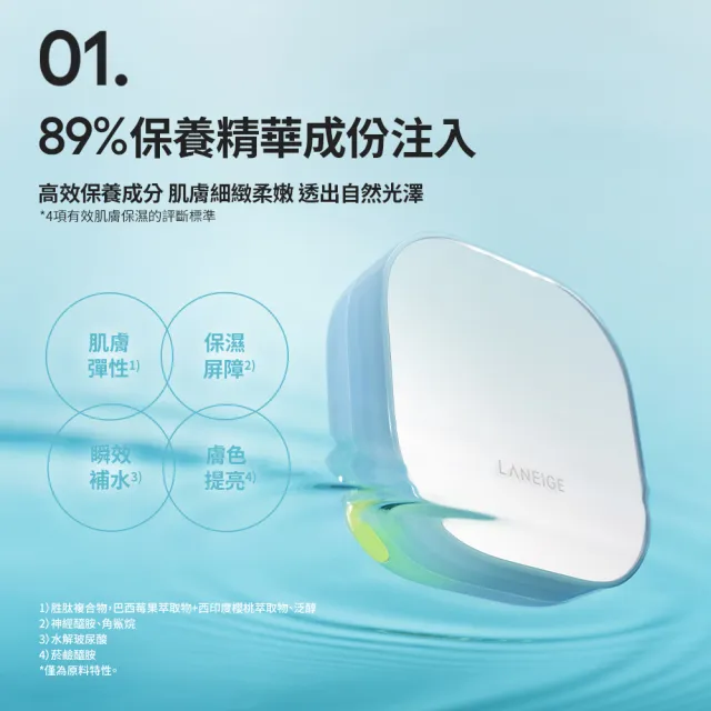 【LANEIGE 蘭芝】官方直營 NEO雙效持妝輕霧光氣墊 15gx2(蘭芝 1盒2蕊 防曬 涼感氣墊)