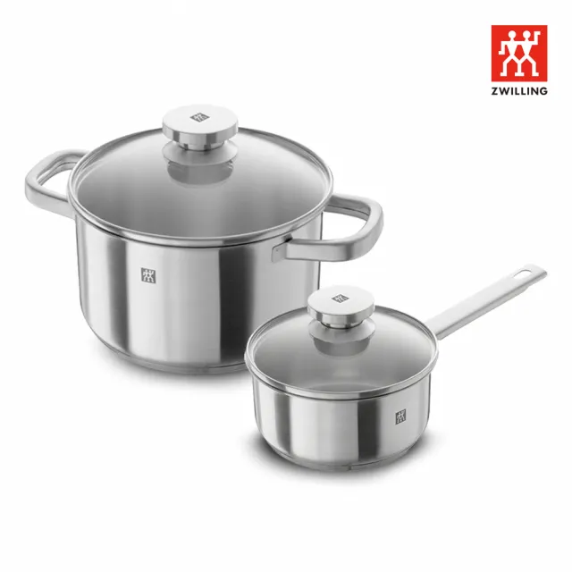 【ZWILLING 德國雙人】Joy不鏽鋼單柄鍋16cm+雙耳湯鍋20cm附蓋(德國雙人牌集團官方直營)