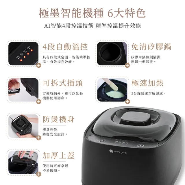 【MINI YANG】低痛感星空熱蠟除毛組+頂級保養4件組(居家除毛+頂級保養組 全新配方 超低痛感)
