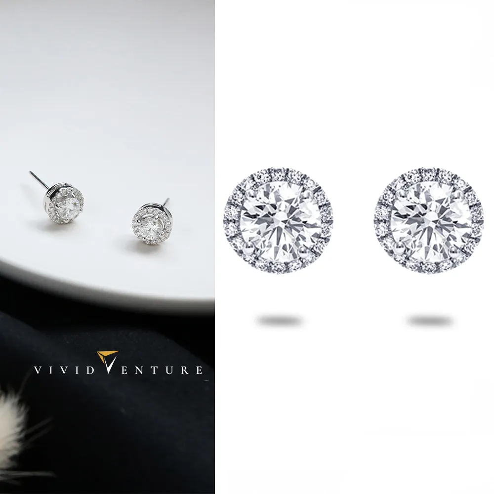 【Vividventure 亞帝芬奇】GIA 1克拉 DSI2 3VG 八心八箭 天然鑽石 真鑽 耳環 圓滿未來(14K金台+18K金耳針)
