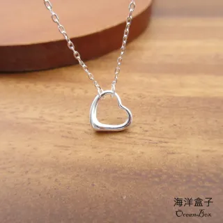 【海洋盒子】情人節禮物-小巧簍空愛心S925純銀項鍊.附贈禮盒.可做鎖骨項鍊