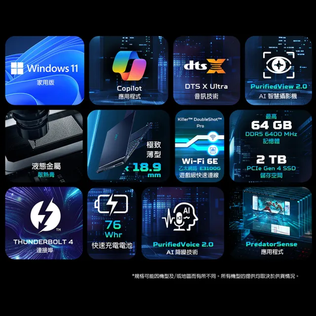 【Acer 宏碁】16吋Ultra 9 RTX5060電競筆電(Predator/PHN16S-71-94UX/Ultra 9 275HX/16G/512GB/W11)
