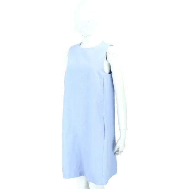 【MaxMara】WEEKEND RACER 洋裝 淺藍色親膚棉麻無袖A字連身裙(義大利精品時裝品牌)