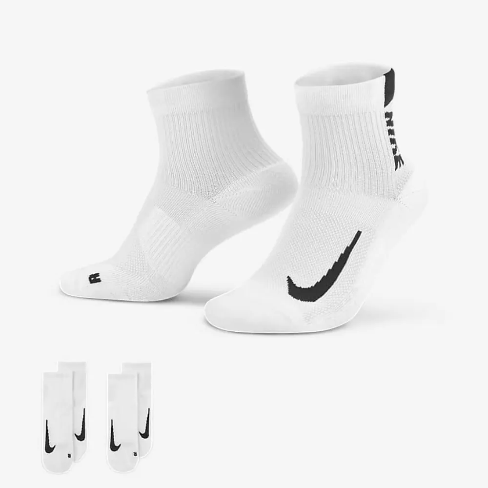 【NIKE 耐吉】襪子 過踝襪 短襪 運動襪 2雙組 U NK MLTPLIER ANKLE 144 白 SX7556-100