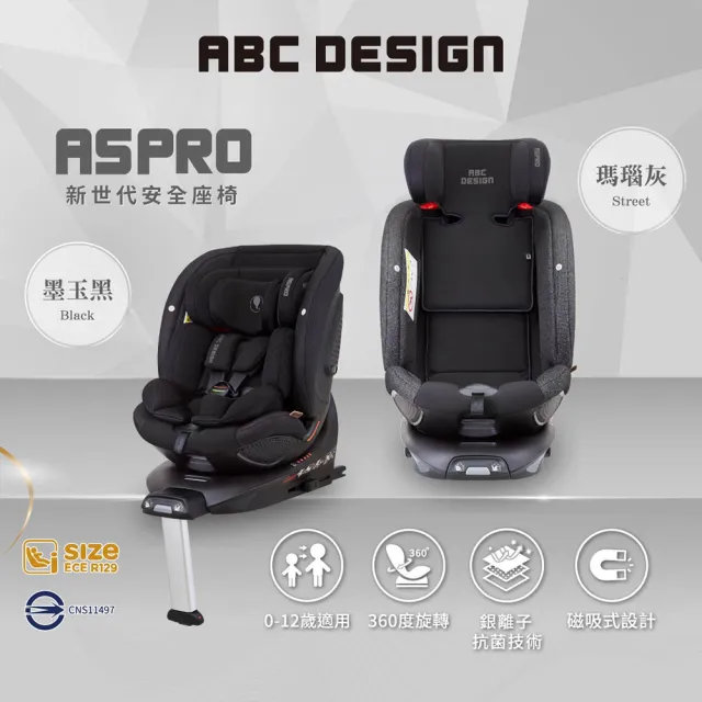【ABC Design】ASPRO 安全汽座(0-12歲 360度旋轉)
