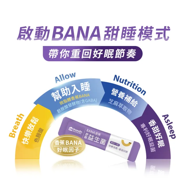 【HomeDr.】BANA香蕉舒眠益生菌x3盒(2g/包  30包/盒 香蕉皮萃取 快樂因子 快樂香蕉)