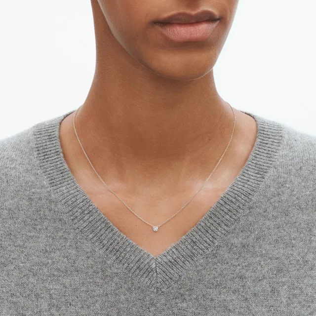 【Georg Jensen 喬治傑生】SIGNATURE DIAMONDS 項鍊 (18K白金 鑽石)