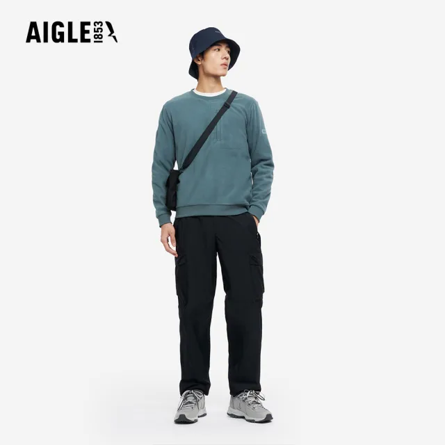 【AIGLE】男 刷毛保暖T恤｜AG-5A135A245 松綠(男長袖上衣 男T恤 保暖上衣 刷毛衣)