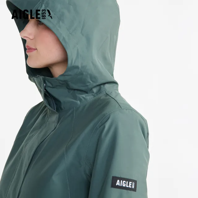 【AIGLE】女 GORE-TEX 防水透氣外套｜AG-FBF75A117 灰綠(女外套 防水透氣外套 防風外套 Goretex)