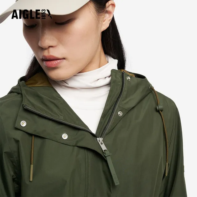 【AIGLE】女 GORE-TEX 防水透氣外套｜AG-5A207A080 軍綠(女外套 防水透氣外套 防風外套 Goretex)